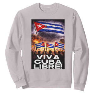 Viva Cuba Libre Sweatshirt Cuban Freedom Protest TS12 Ice Gray Print Your Wear