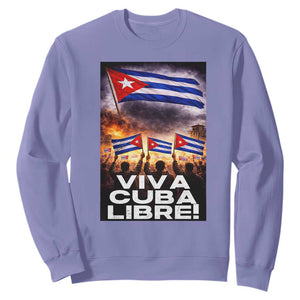 Viva Cuba Libre Sweatshirt Cuban Freedom Protest TS12 Violet Print Your Wear