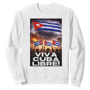 Viva Cuba Libre Sweatshirt Cuban Freedom Protest TS12 White Print Your Wear