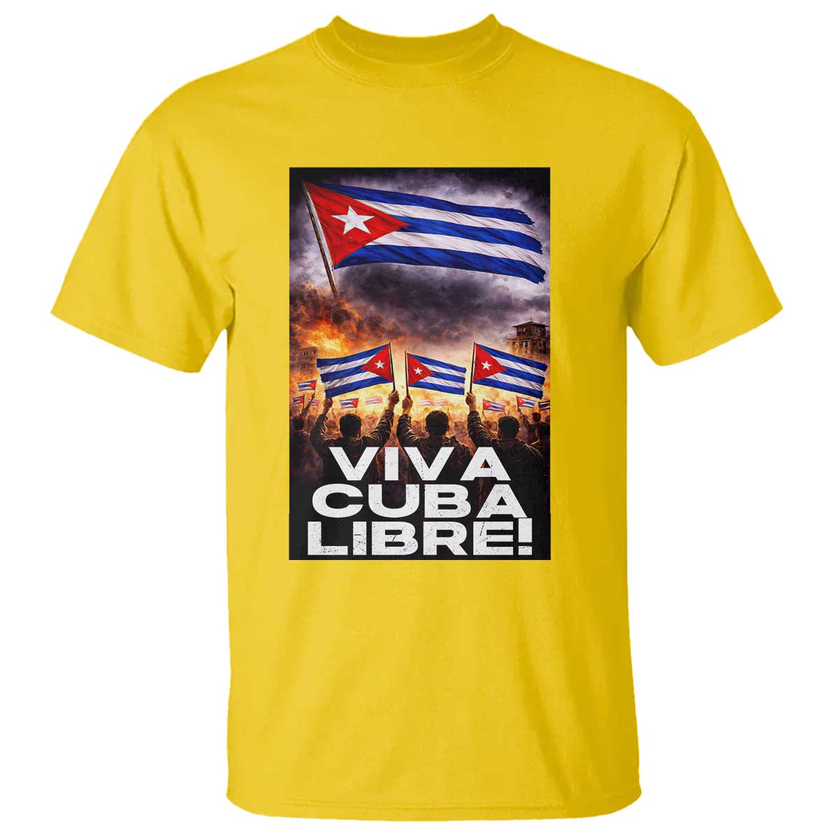 Viva Cuba Libre T Shirt Cuban Freedom Protest TS12 Daisy Print Your Wear