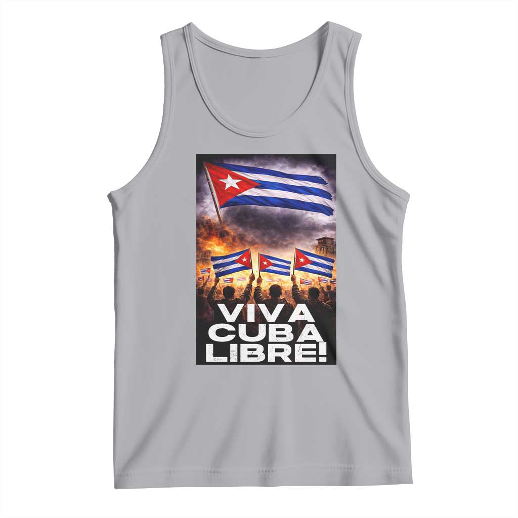 Viva Cuba Libre Tank Top Cuban Freedom Protest TS12 Athletic Heather Print Your Wear