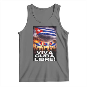 Viva Cuba Libre Tank Top Cuban Freedom Protest TS12 Black Heather Print Your Wear