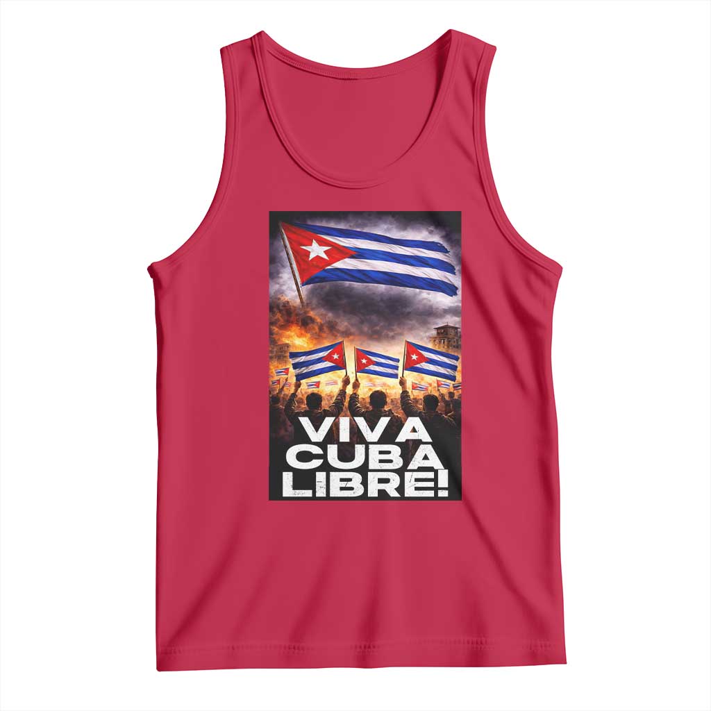Viva Cuba Libre Tank Top Cuban Freedom Protest TS12 Red Print Your Wear