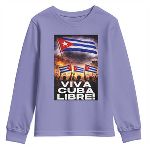 Viva Cuba Libre Youth Sweatshirt Cuban Freedom Protest TS12 Violet Print Your Wear