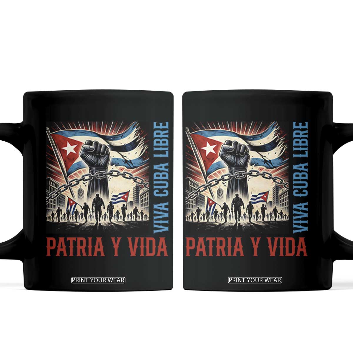 Cuban American Pride Coffee Mug Viva Cuba Libre Supporter TS12 Black Print Your Wear