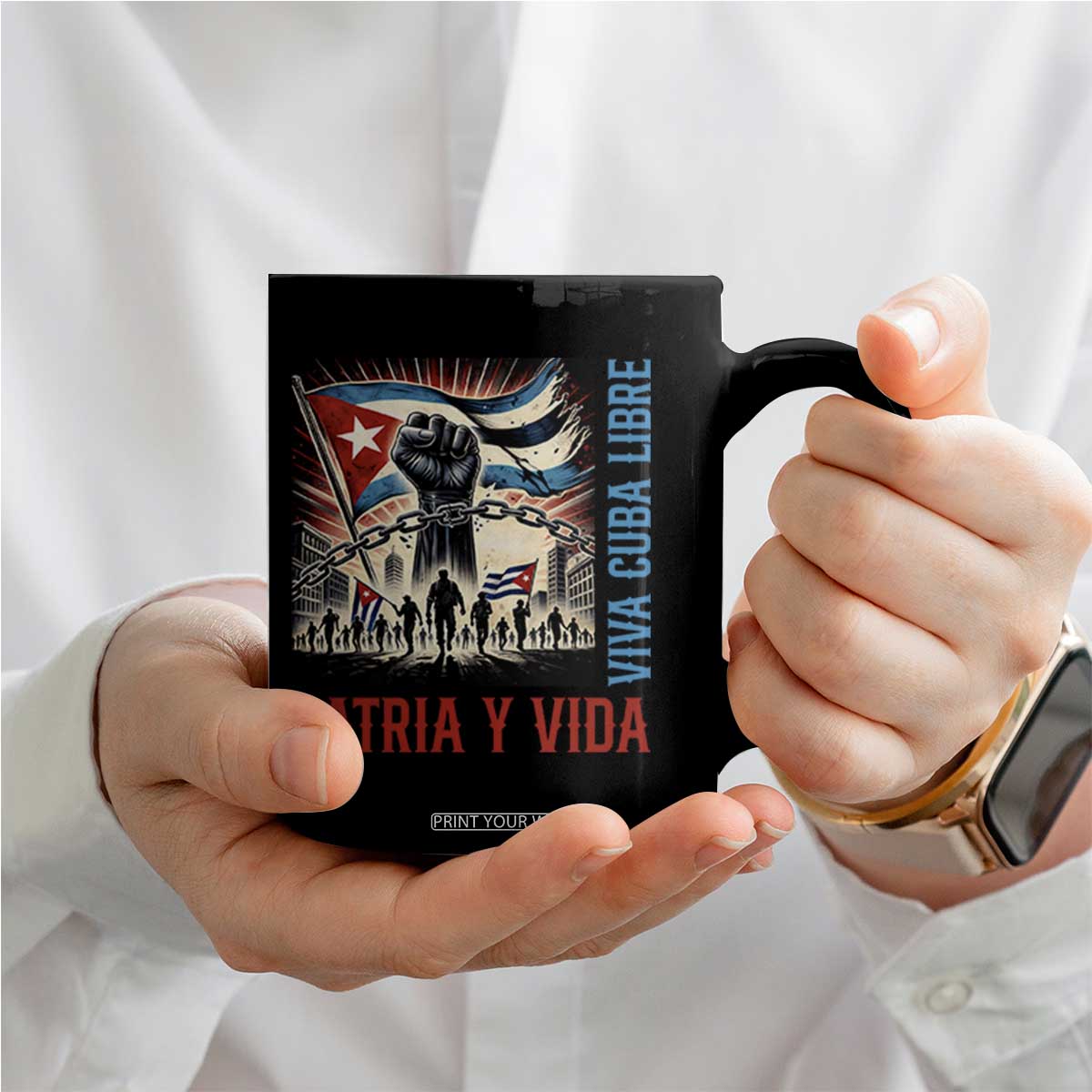 Cuban American Pride Coffee Mug Viva Cuba Libre Supporter TS12 Print Your Wear