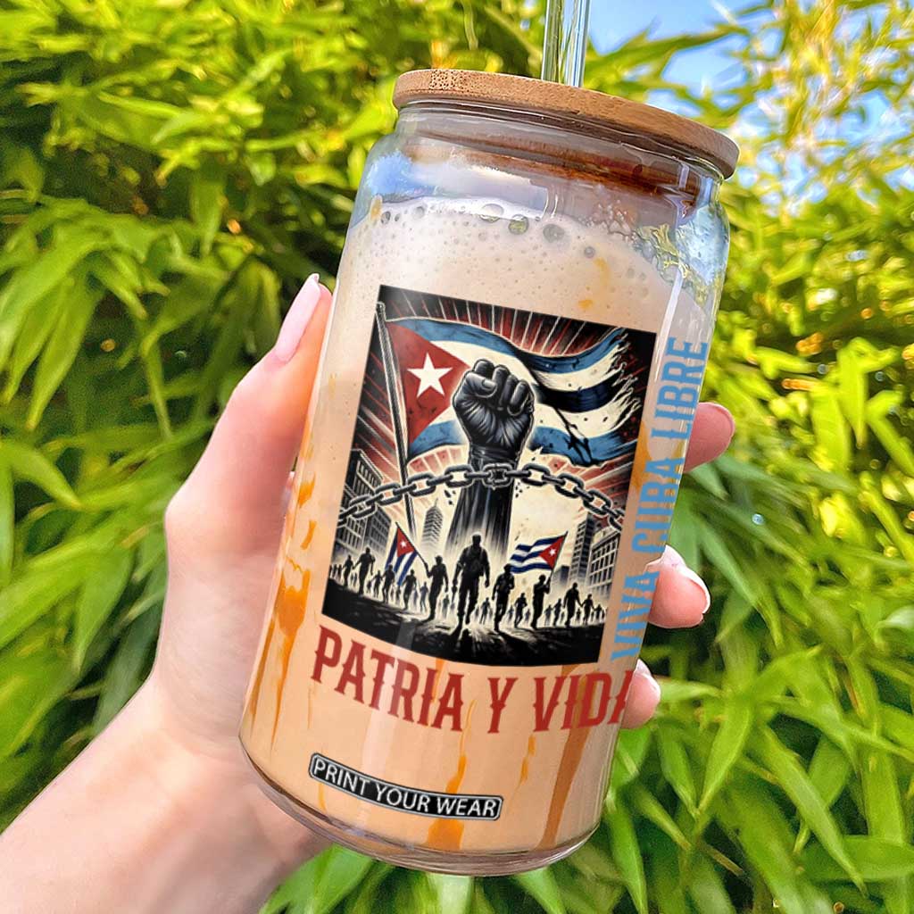 Cuban American Pride Glass Can Viva Cuba Libre Supporter TS12 Black Print Your Wear