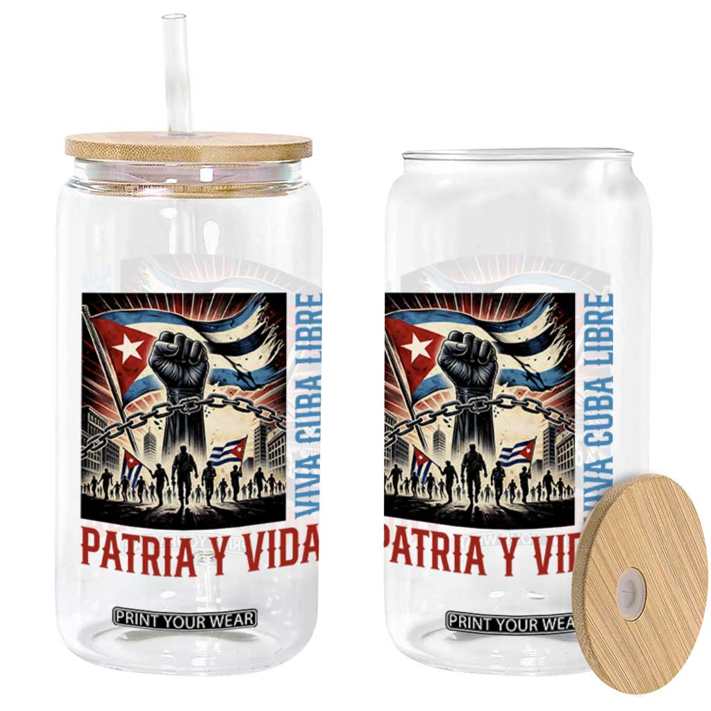Cuban American Pride Glass Can Viva Cuba Libre Supporter TS12 Print Your Wear
