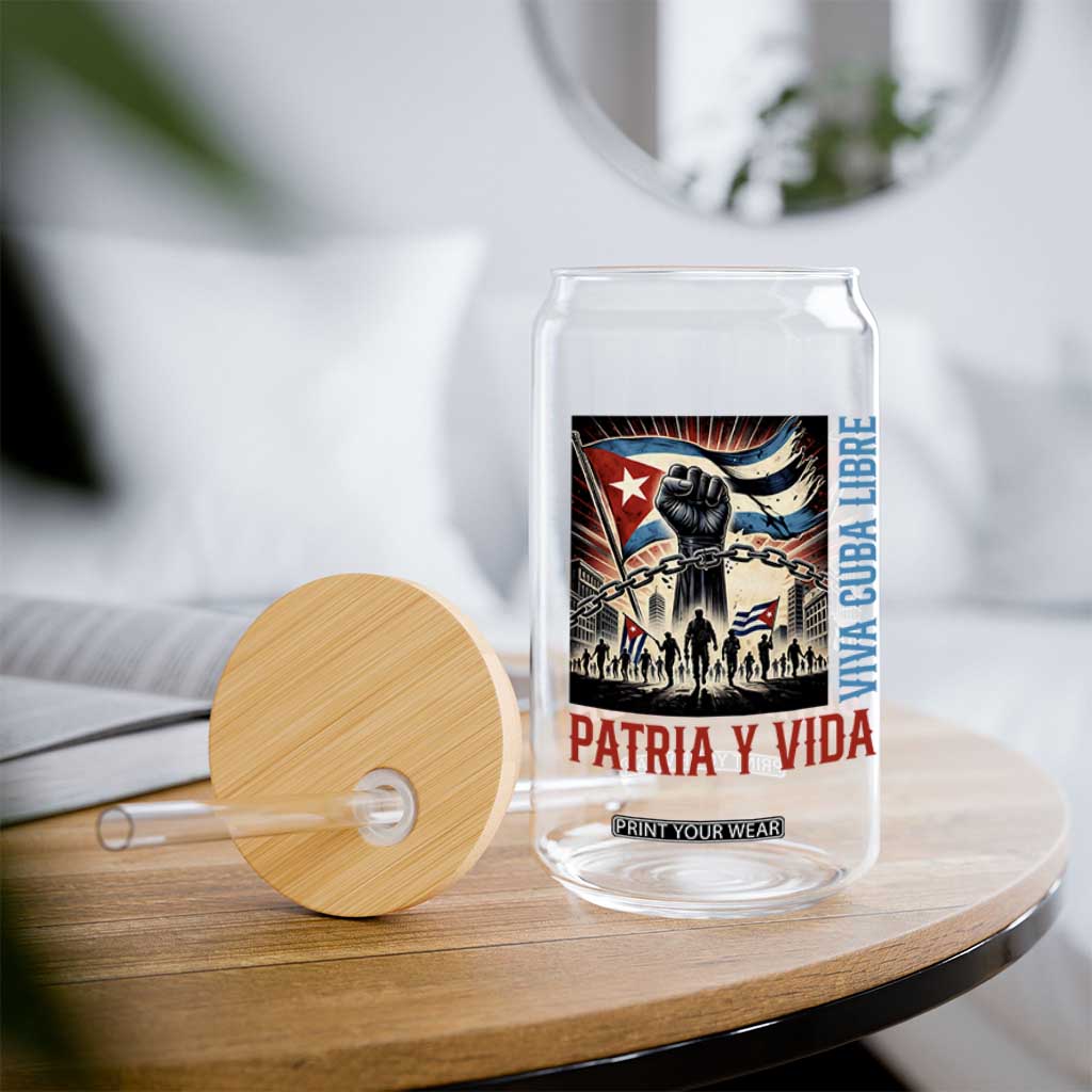 Cuban American Pride Glass Can Viva Cuba Libre Supporter TS12 Print Your Wear
