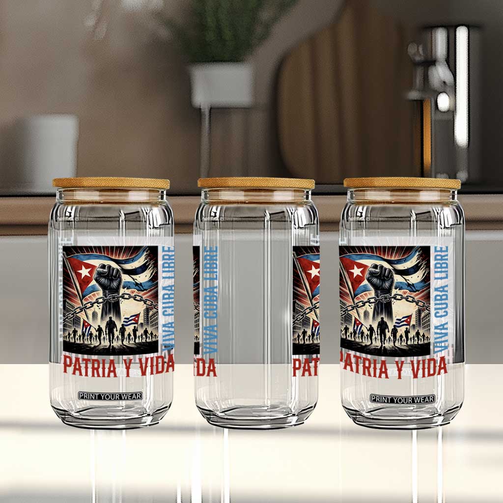 Cuban American Pride Glass Can Viva Cuba Libre Supporter TS12 Print Your Wear