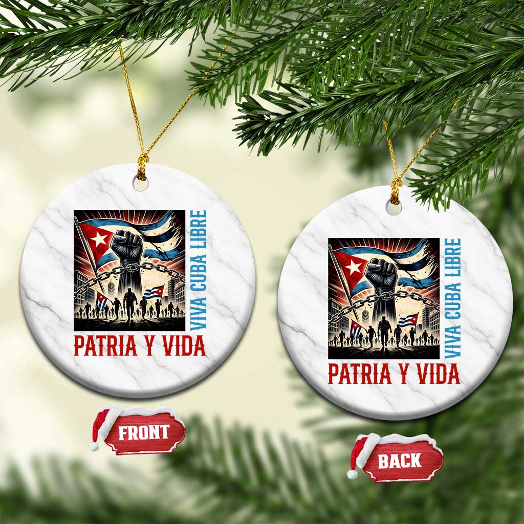 Cuban American Pride Ceramic Ornament Viva Cuba Libre Supporter TS12 1pc White Marble Print Your Wear