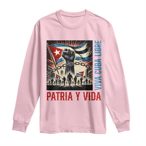 Cuban American Pride Long Sleeve Shirt Viva Cuba Libre Supporter TS12 Light Pink Print Your Wear