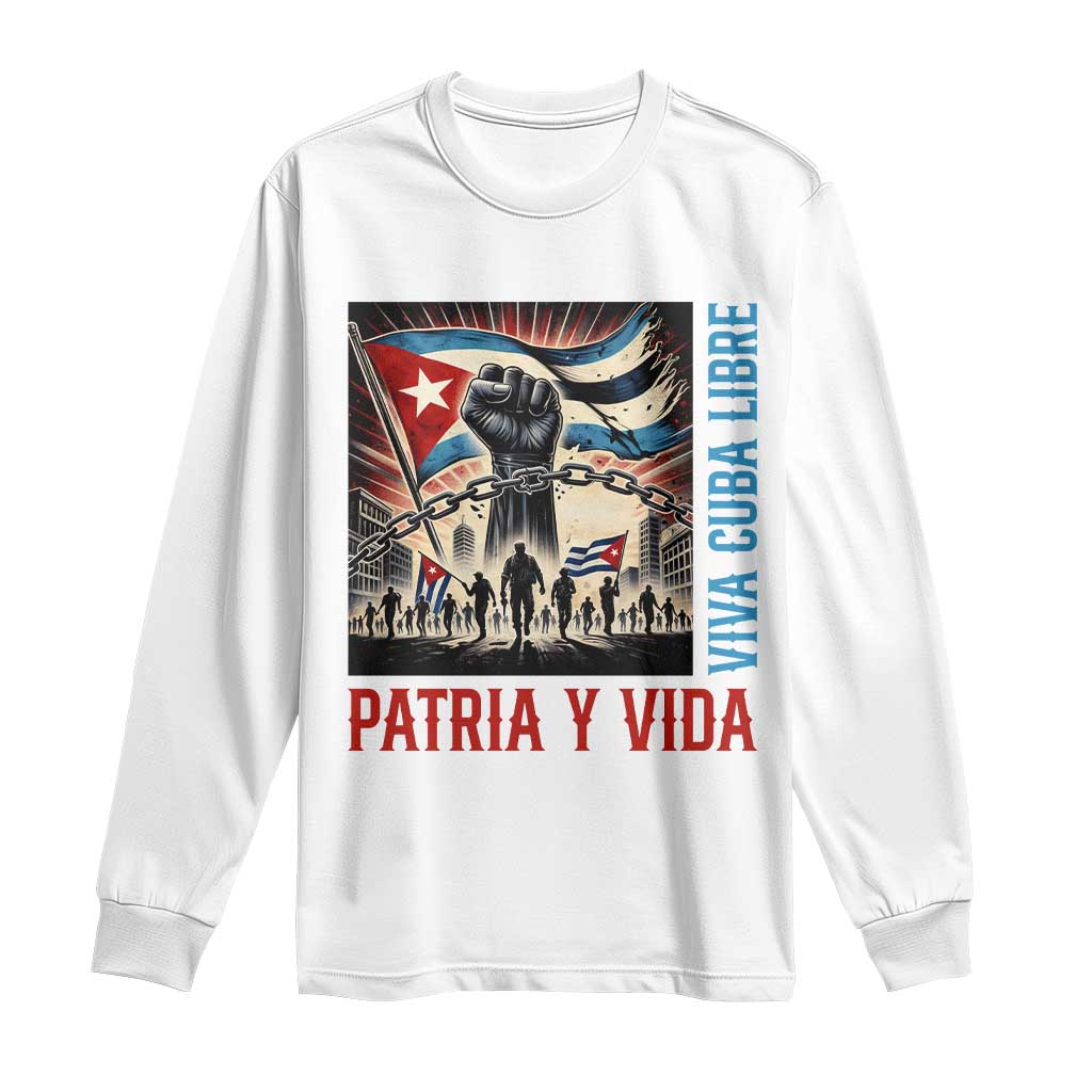 Cuban American Pride Long Sleeve Shirt Viva Cuba Libre Supporter TS12 White Print Your Wear