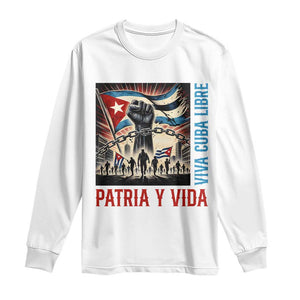 Cuban American Pride Long Sleeve Shirt Viva Cuba Libre Supporter TS12 White Print Your Wear