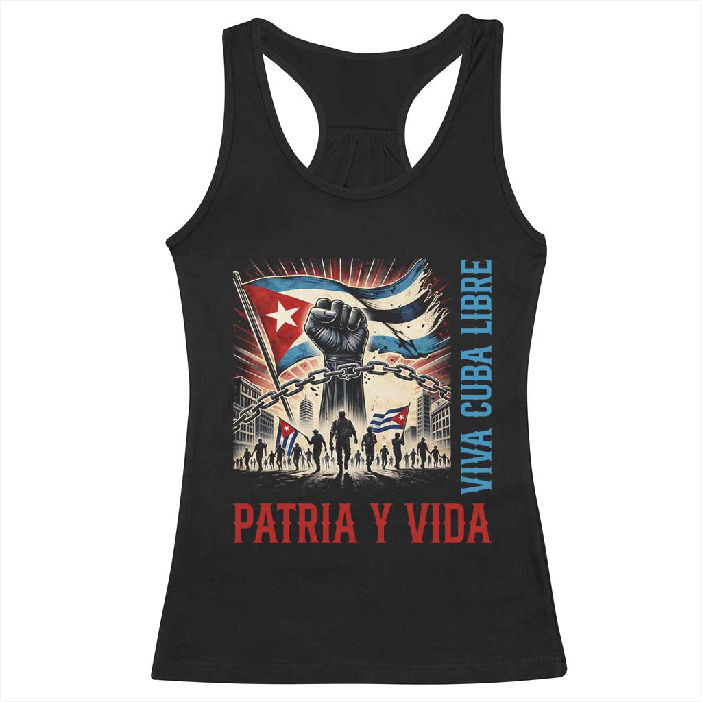 Cuban American Pride Racerback Tank Top Viva Cuba Libre Supporter TS12 Black Print Your Wear