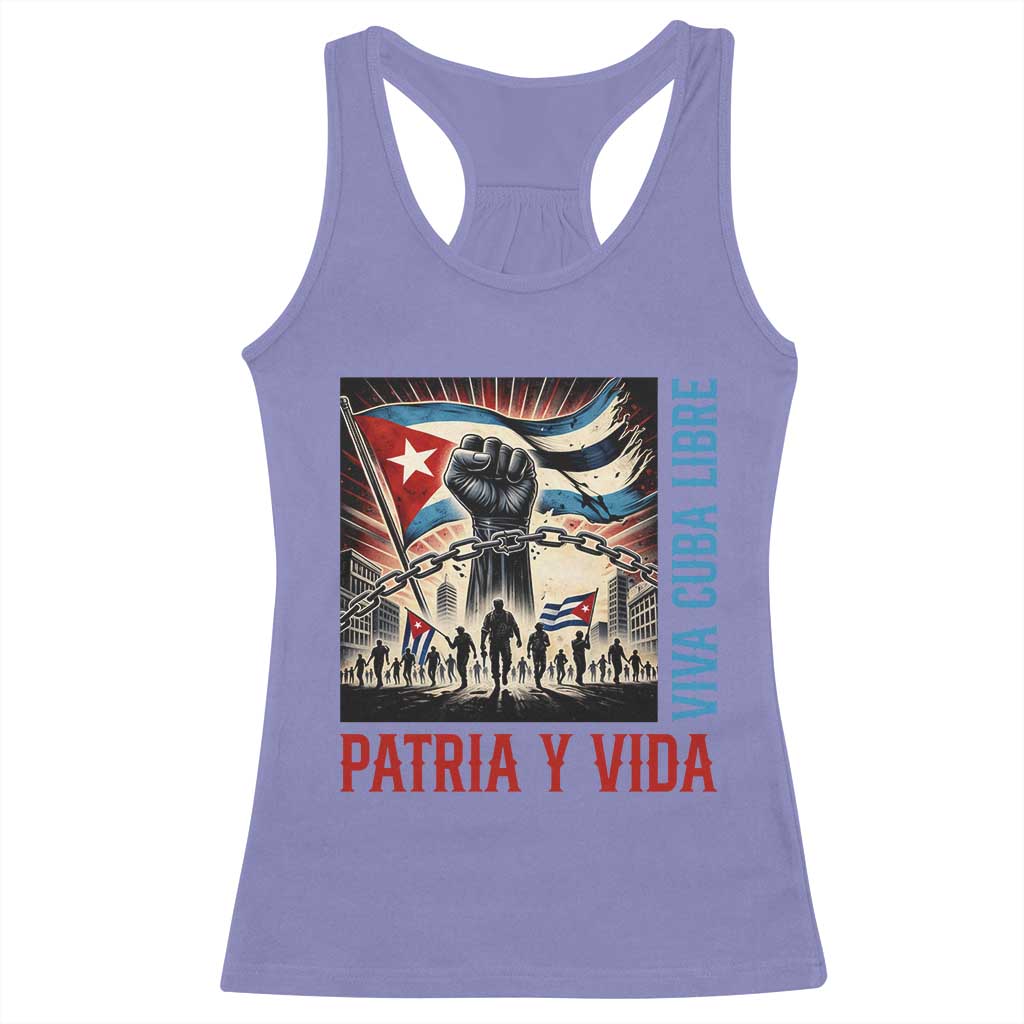 Cuban American Pride Racerback Tank Top Viva Cuba Libre Supporter TS12 Violet Print Your Wear
