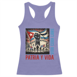 Cuban American Pride Racerback Tank Top Viva Cuba Libre Supporter TS12 Violet Print Your Wear
