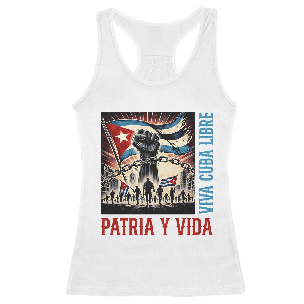 Cuban American Pride Racerback Tank Top Viva Cuba Libre Supporter TS12 White Print Your Wear