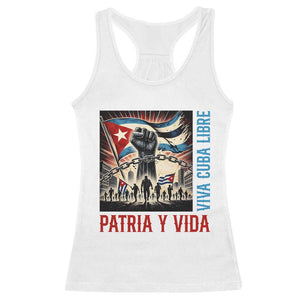 Cuban American Pride Racerback Tank Top Viva Cuba Libre Supporter TS12 White Print Your Wear