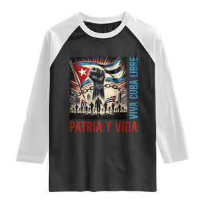 Cuban American Pride Raglan Shirt Viva Cuba Libre Supporter TS12 Black White Print Your Wear
