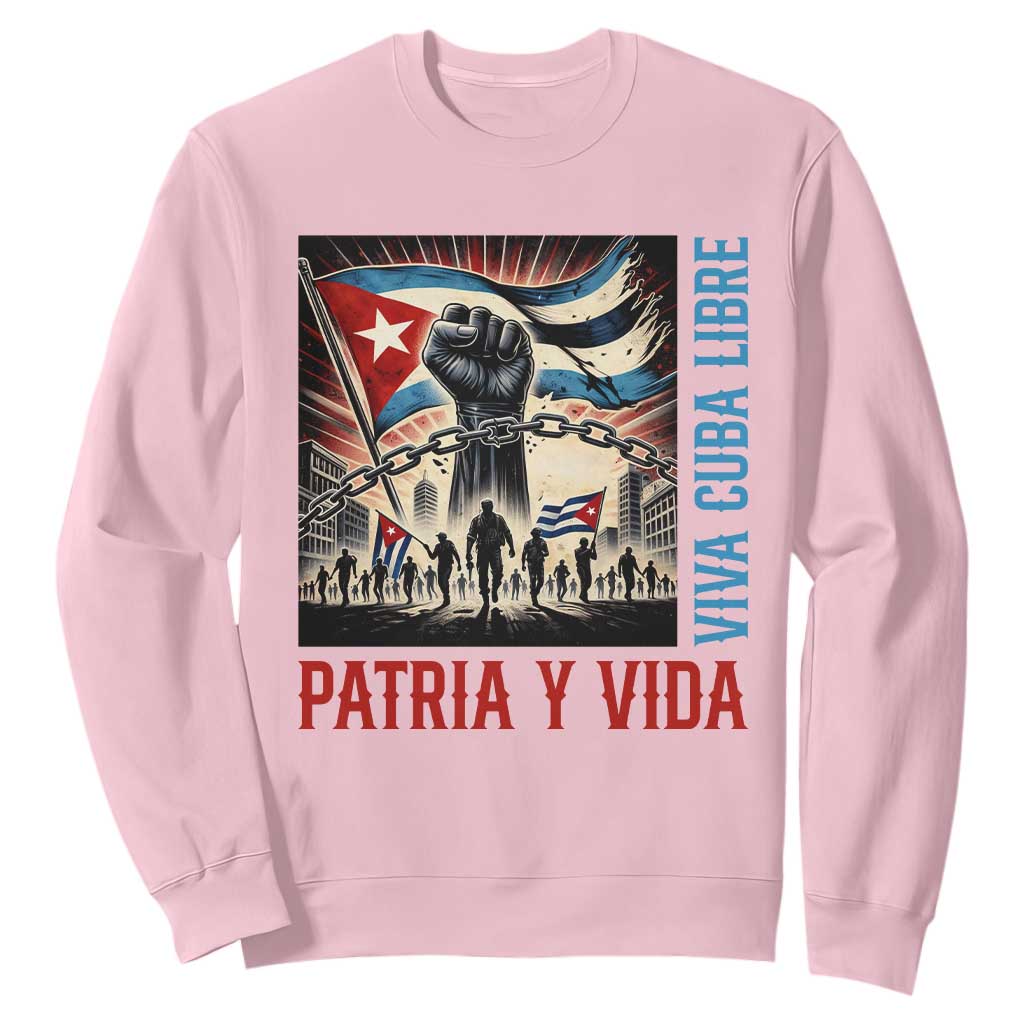 Cuban American Pride Sweatshirt Viva Cuba Libre Supporter TS12 Light Pink Print Your Wear