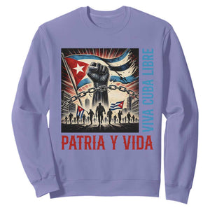 Cuban American Pride Sweatshirt Viva Cuba Libre Supporter TS12 Violet Print Your Wear