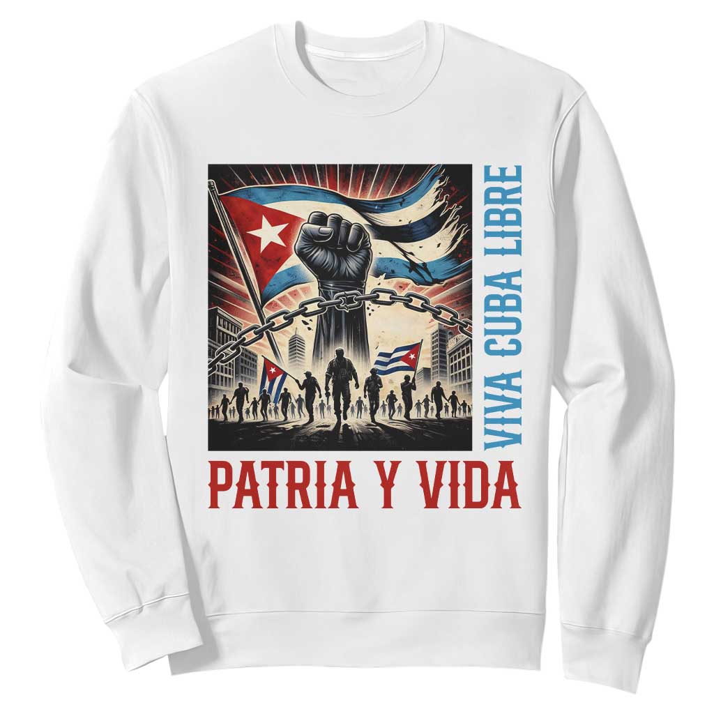 Cuban American Pride Sweatshirt Viva Cuba Libre Supporter TS12 White Print Your Wear