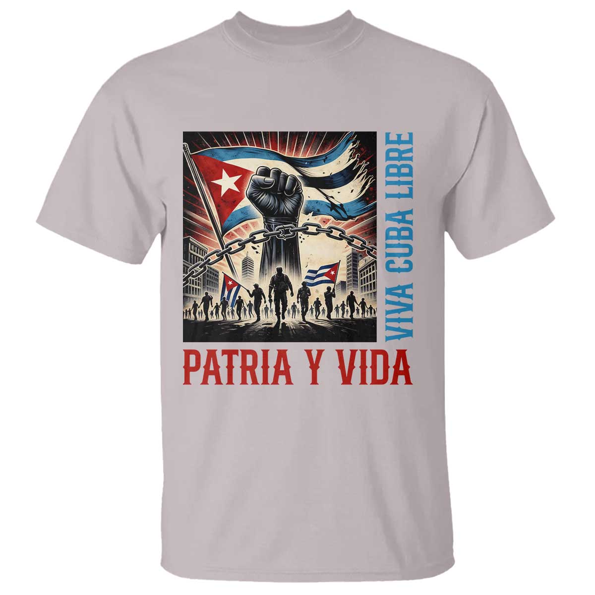 Cuban American Pride T Shirt Viva Cuba Libre Supporter TS12 Ice Gray Print Your Wear