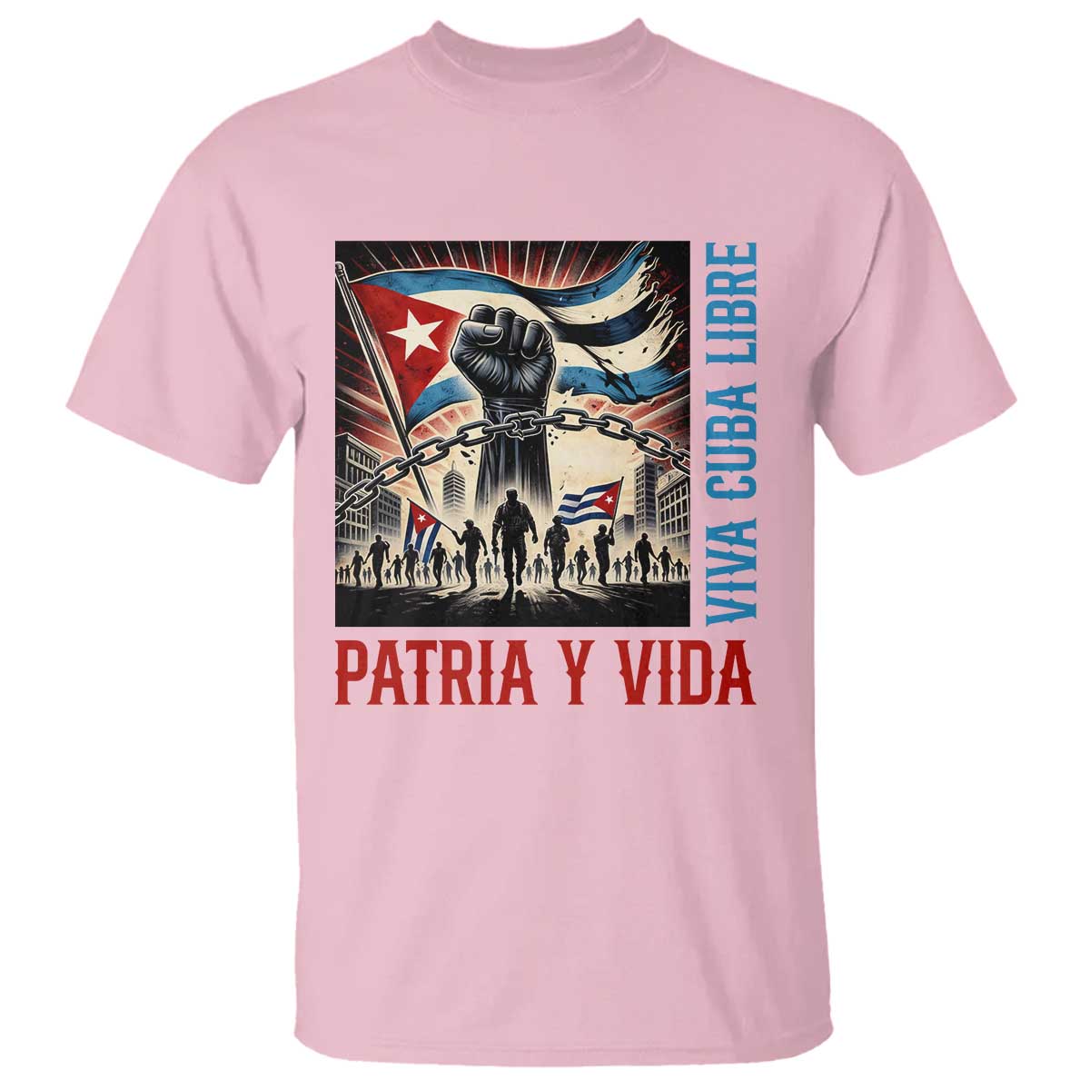 Cuban American Pride T Shirt Viva Cuba Libre Supporter TS12 Light Pink Print Your Wear