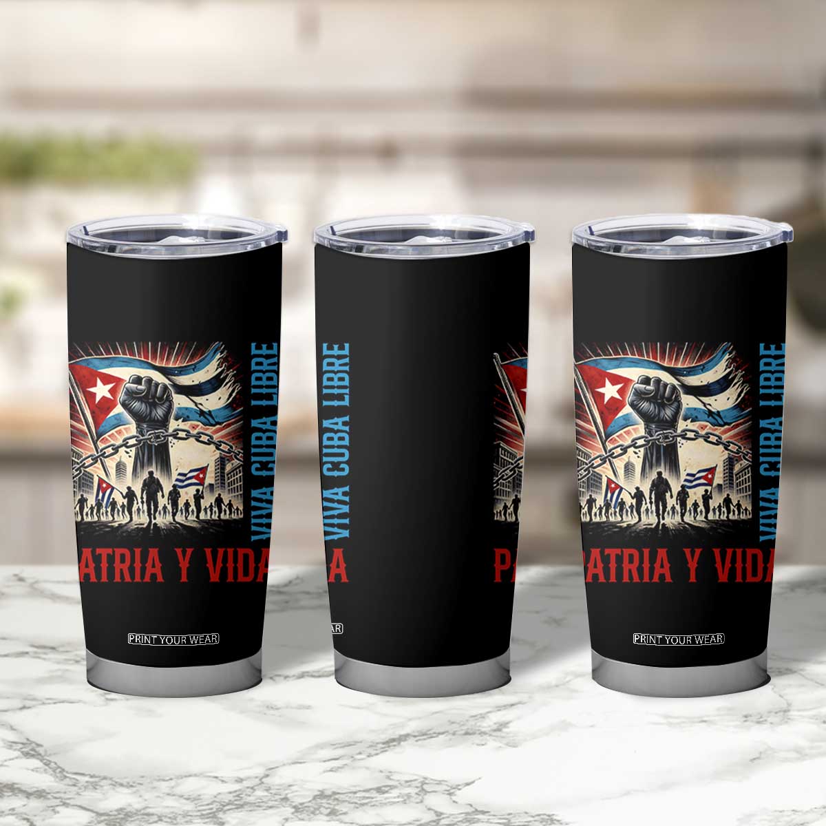 Cuban American Pride Tumbler Cup Viva Cuba Libre Supporter TS12 Print Your Wear