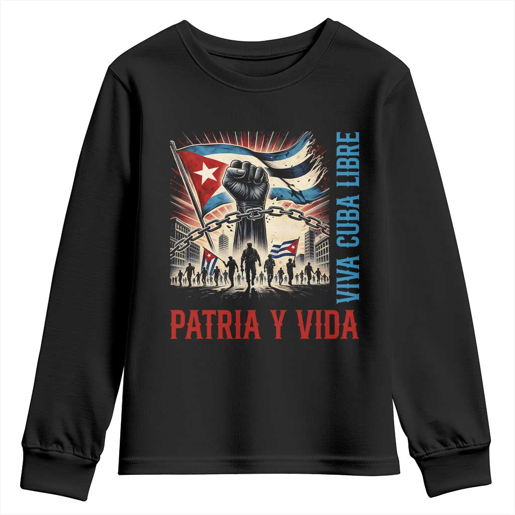 Cuban American Pride Youth Sweatshirt Viva Cuba Libre Supporter TS12 Black Print Your Wear