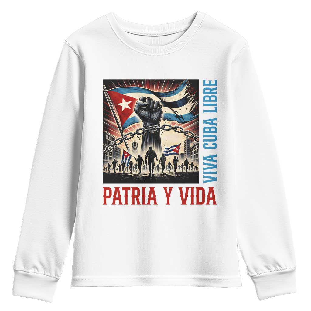 Cuban American Pride Youth Sweatshirt Viva Cuba Libre Supporter TS12 White Print Your Wear