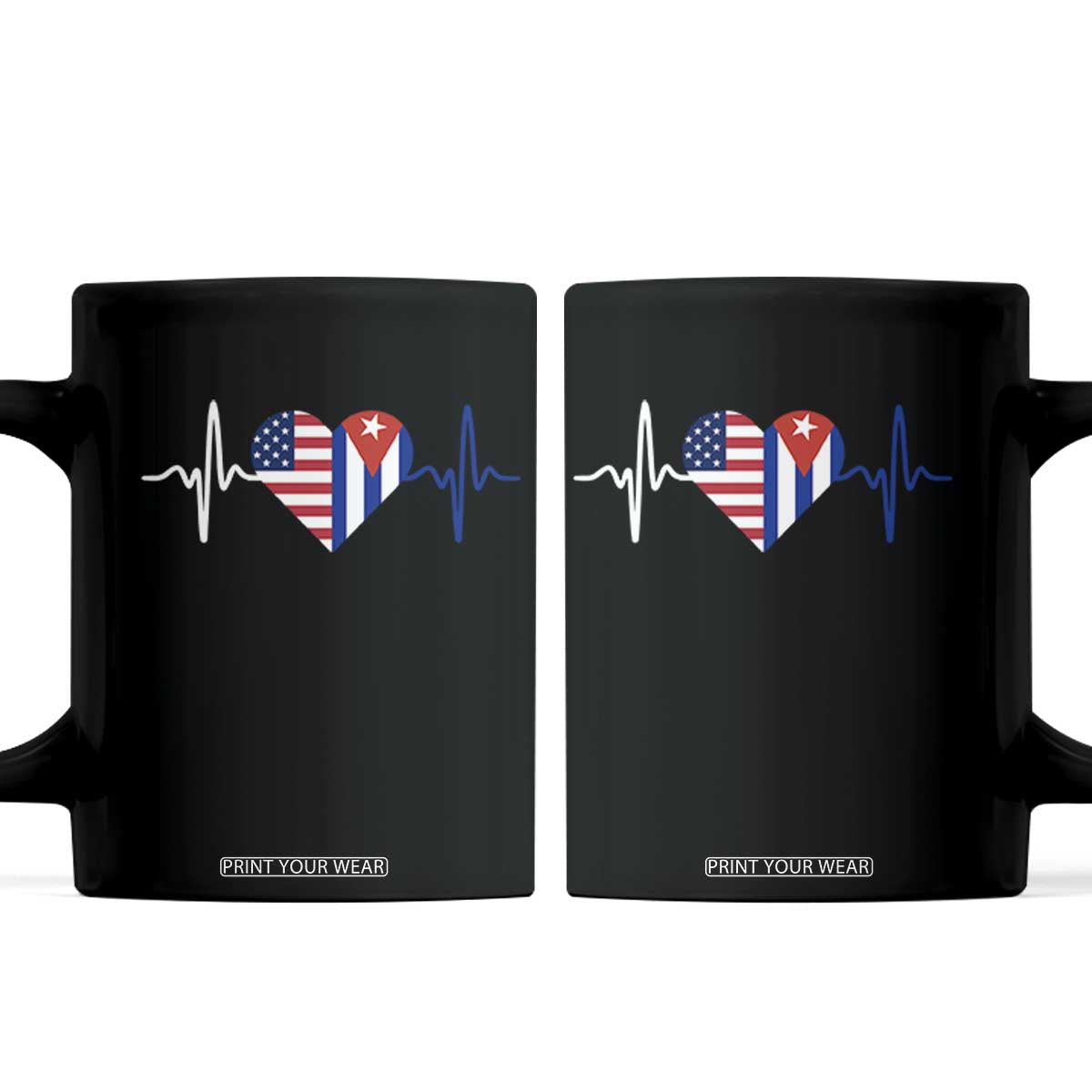 Heartbeat Cuba USA Coffee Mug Cuban American Pride TS12 Black Print Your Wear