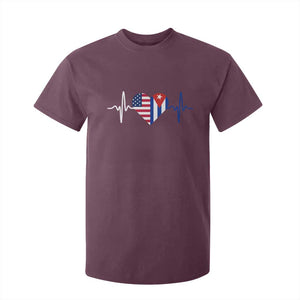 Heartbeat Cuba USA T Shirt For Kid Cuban American Pride TS12 Maroon Print Your Wear