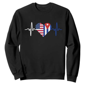 Heartbeat Cuba USA Sweatshirt Cuban American Pride TS12 Black Print Your Wear