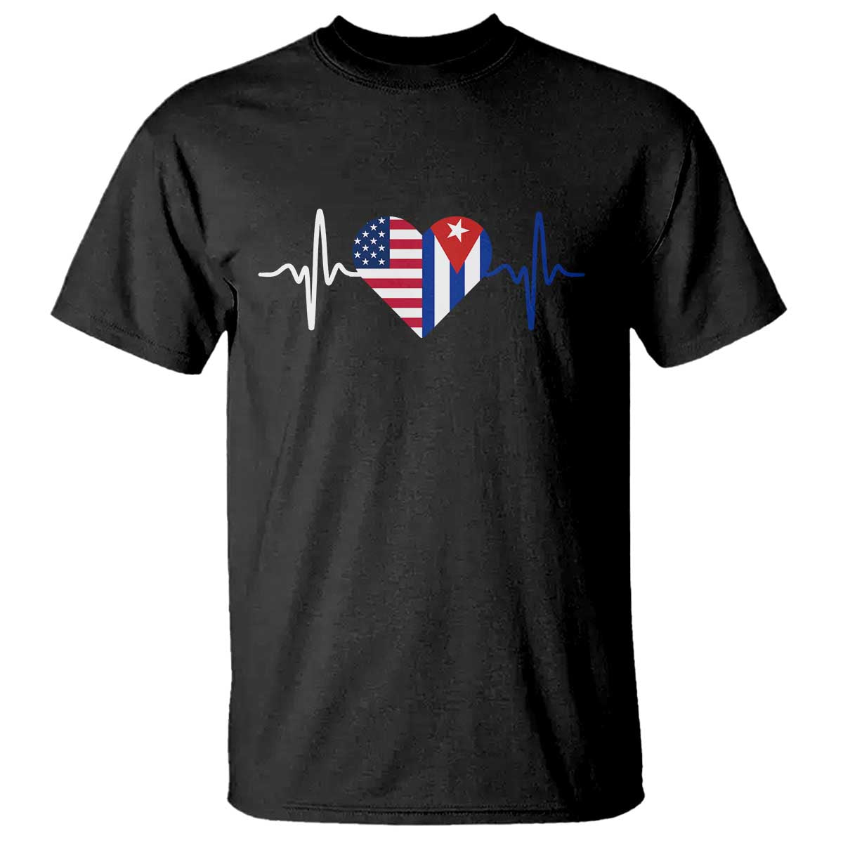 Heartbeat Cuba USA T Shirt Cuban American Pride TS12 Black Print Your Wear