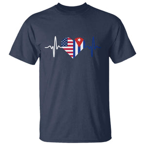 Heartbeat Cuba USA T Shirt Cuban American Pride TS12 Navy Print Your Wear