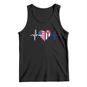 Heartbeat Cuba USA Tank Top Cuban American Pride TS12 Black Print Your Wear