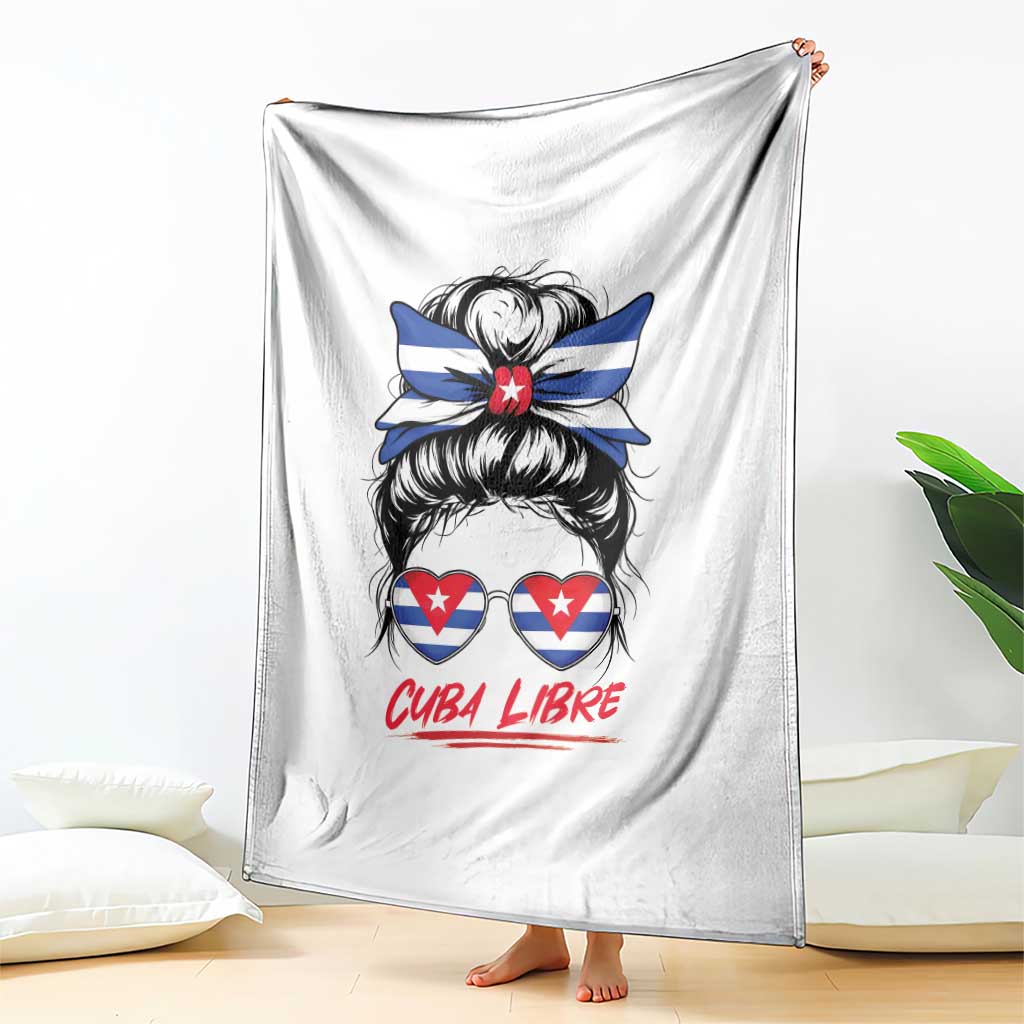 Cuba Libre Throw Blanket Messy Bun Cuban Woman Sunglasses TS12 Print Your Wear