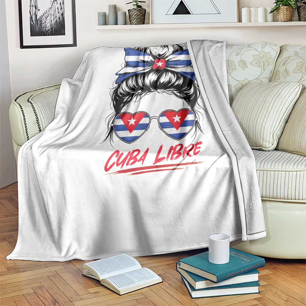 Cuba Libre Throw Blanket Messy Bun Cuban Woman Sunglasses TS12 Print Your Wear