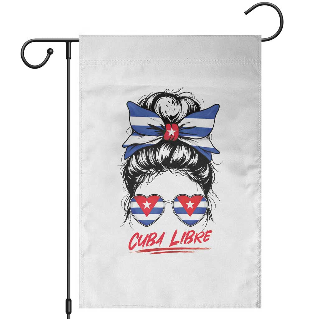 Cuba Libre Garden Flag Messy Bun Cuban Woman Sunglasses TS12 White Print Your Wear