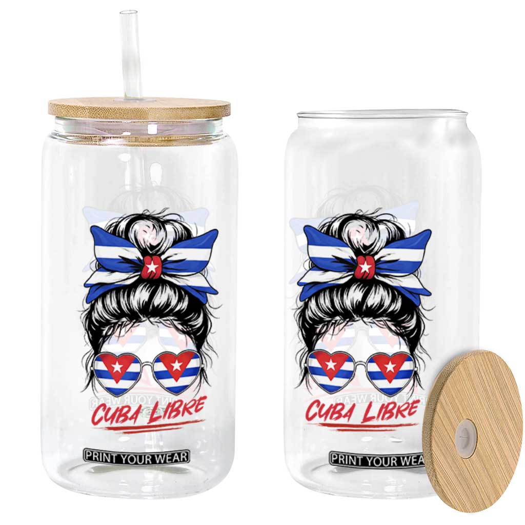 Cuba Libre Glass Can Messy Bun Cuban Woman Sunglasses TS12 Print Your Wear