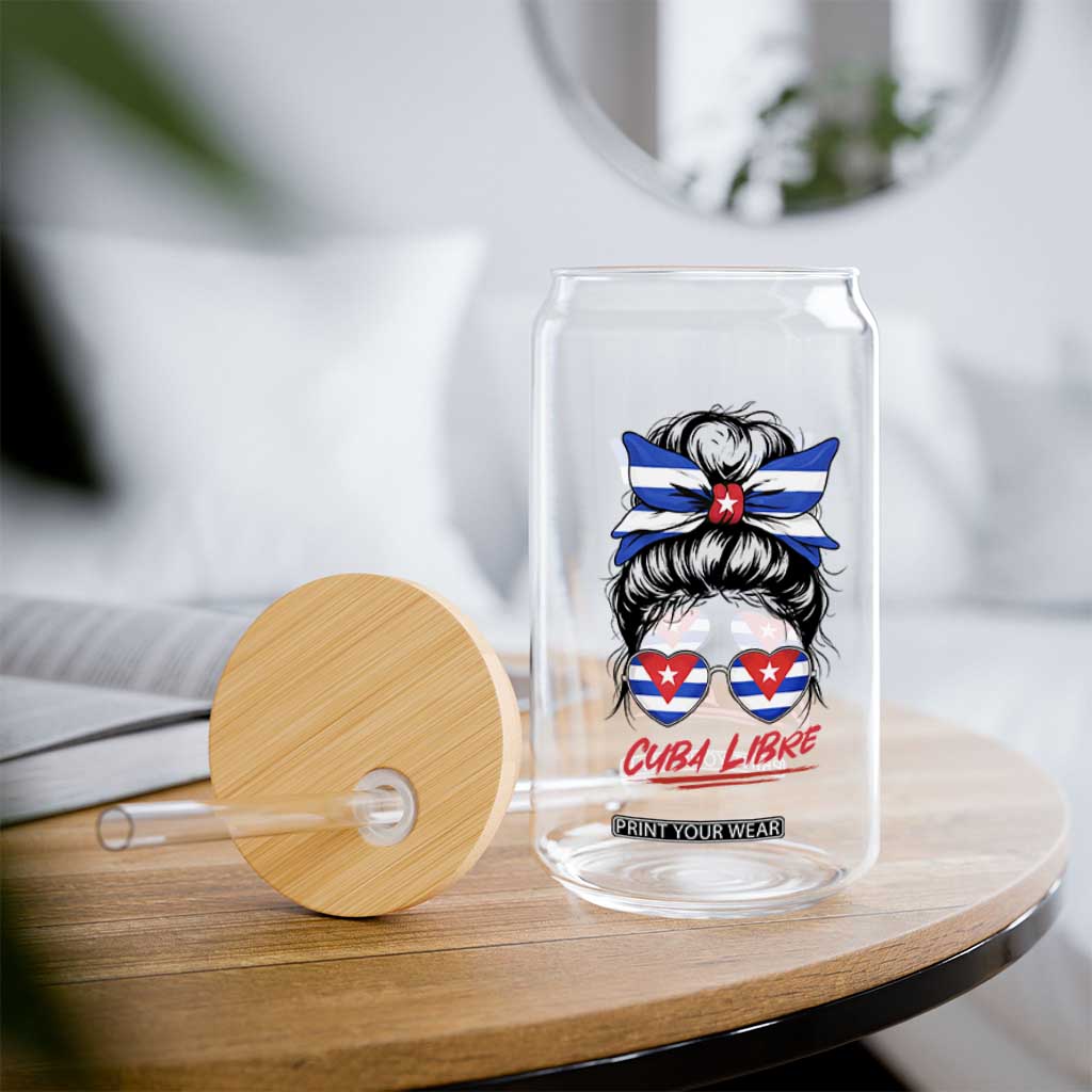 Cuba Libre Glass Can Messy Bun Cuban Woman Sunglasses TS12 Print Your Wear