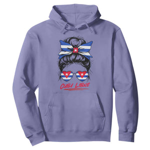 Cuba Libre Hoodie Messy Bun Cuban Woman Sunglasses TS12 Violet Print Your Wear