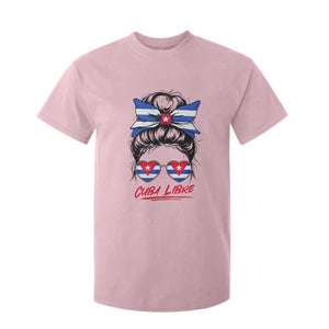 Cuba Libre T Shirt For Kid Messy Bun Cuban Woman Sunglasses TS12 Light Pink Print Your Wear