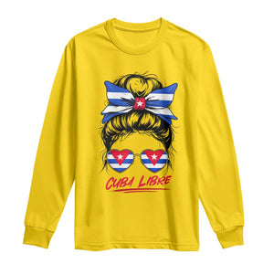 Cuba Libre Long Sleeve Shirt Messy Bun Cuban Woman Sunglasses TS12 Daisy Print Your Wear