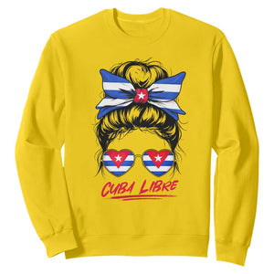 Cuba Libre Sweatshirt Messy Bun Cuban Woman Sunglasses TS12 Daisy Print Your Wear