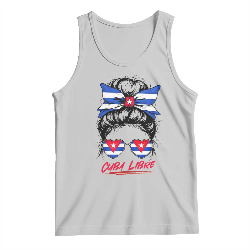 Cuba Libre Tank Top Messy Bun Cuban Woman Sunglasses TS12 Ash Print Your Wear