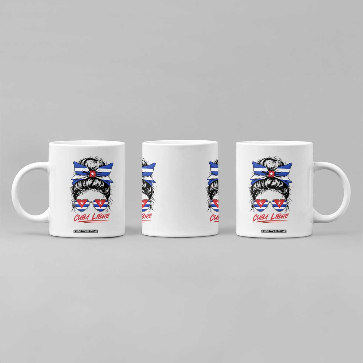 Cuba Libre Coffee Mug Messy Bun Cuban Woman Sunglasses TS12 Print Your Wear