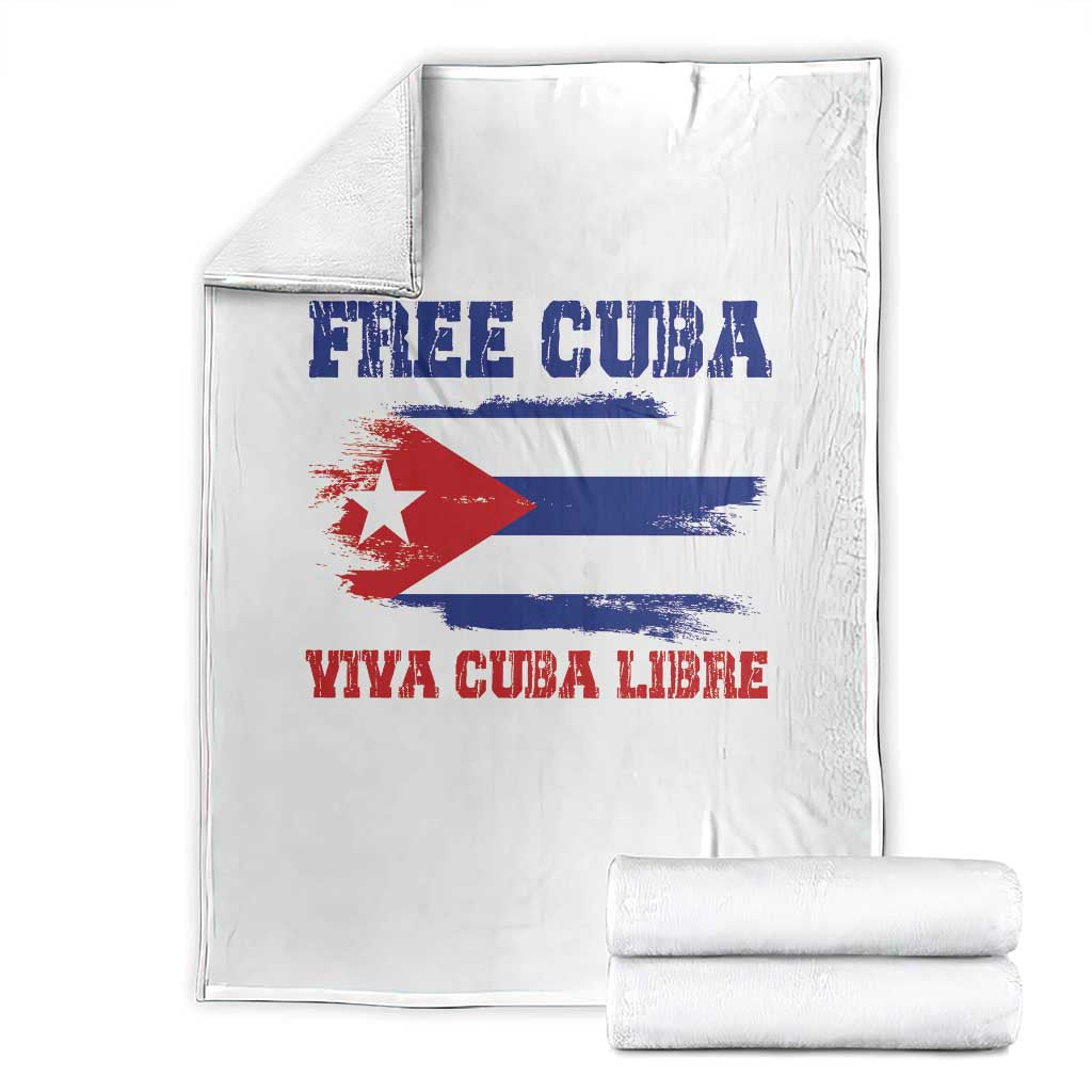 Cuban American Pride Throw Blanket Freedom For Cuba TS12 White Print Your Wear